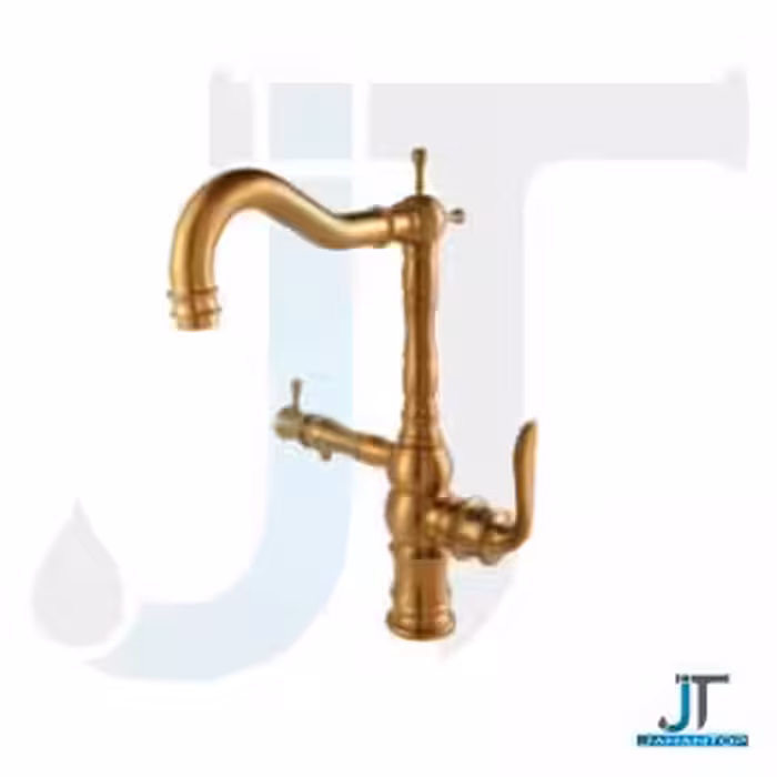 شیر ظرفشویی اهرمی دومنظوره ثابت طلا مات آریانا (مدل سزار)