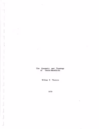 خرید و دانلود نسخه کامل کتاب The Geometry And Topology Of Three-Manifolds
