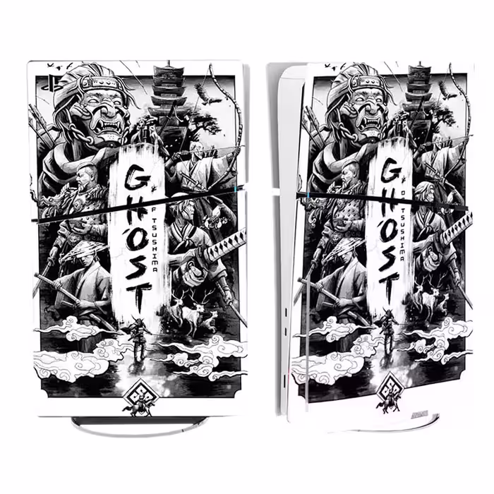برچسب کنسول PS5 SLIM (GO) طرح شبح تسوشیما Ghost Of Tsushima