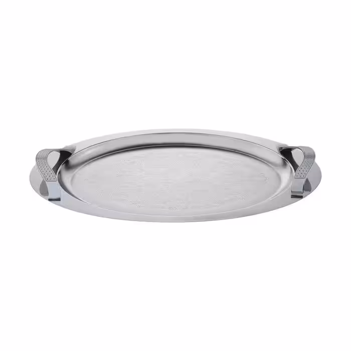 سینی بیضی دسته نقره ای Wave ساده ریور کد 1537