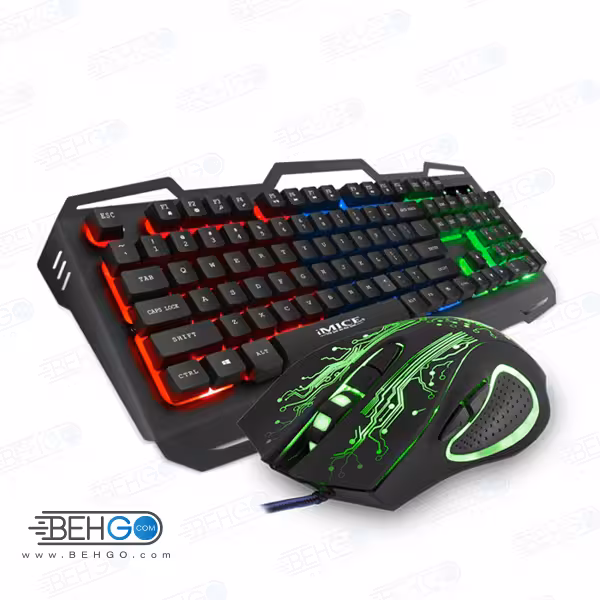 کيبورد مخصوص بازی مناسب گیم با ماوس گیمینگ iMICE KM-690 keyboard and mouse FOR GAME
