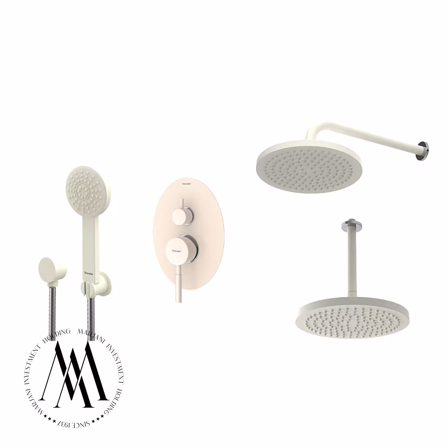 شیر حمام توکار شودر مدل روگنABS تیپ 3 (شیری کروم)