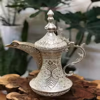 دله عربی لوکس برنجی با روکش نقره کوره‌ای و رنگ ثابت