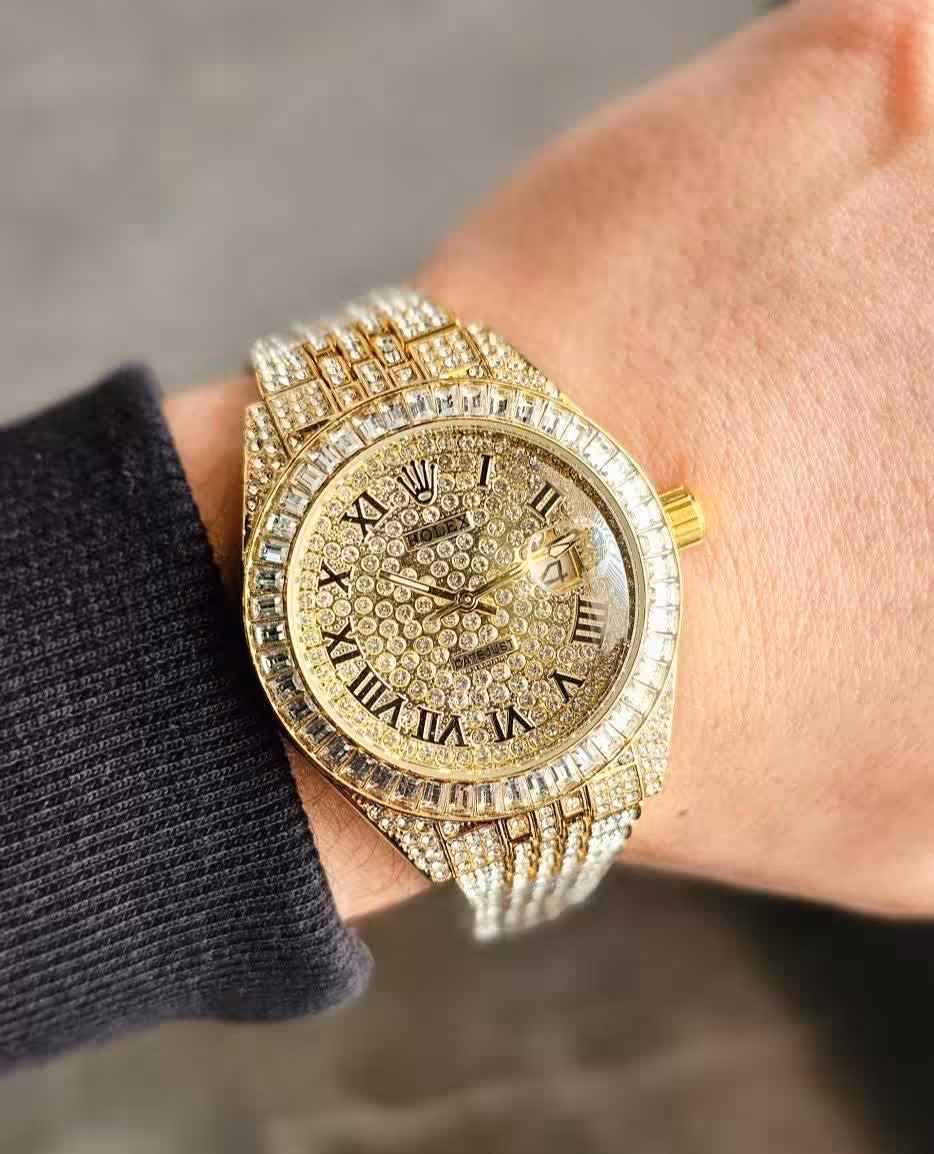 ساعت رولکس فول استون نگینی زنانه مردانه کد 6033