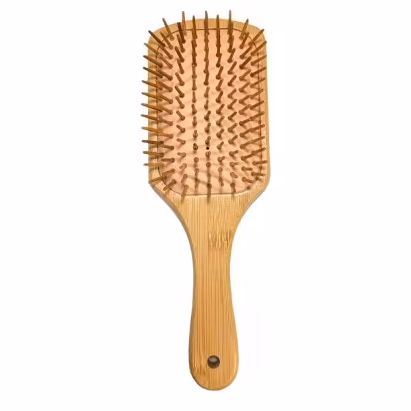 برس چوبی بامبو مدل مستطیل بزرگ جنس دانه بامبو اعلا/Bamboo wooden brush, large rectangular model, high quality bamboo grain