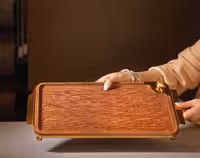 سینی مستطیل بزرگ طرح موج طلایی آسا