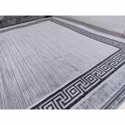 فرش ماشینی زمرد مشهد مدل NO006 زمینه نقره ای