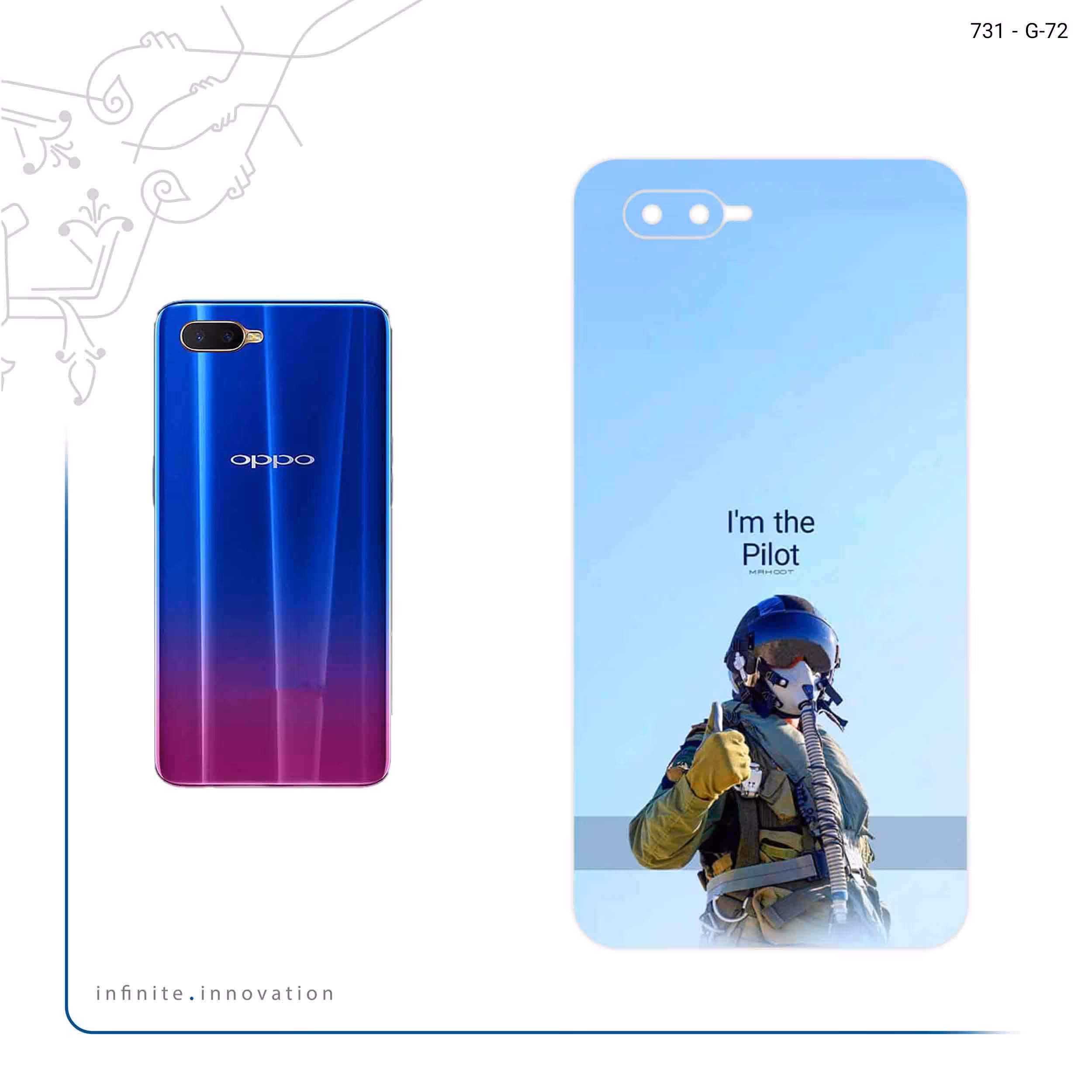 برچسب پوششی ماهوت مدل Pilot مناسب برای گوشی موبایل اپو K1