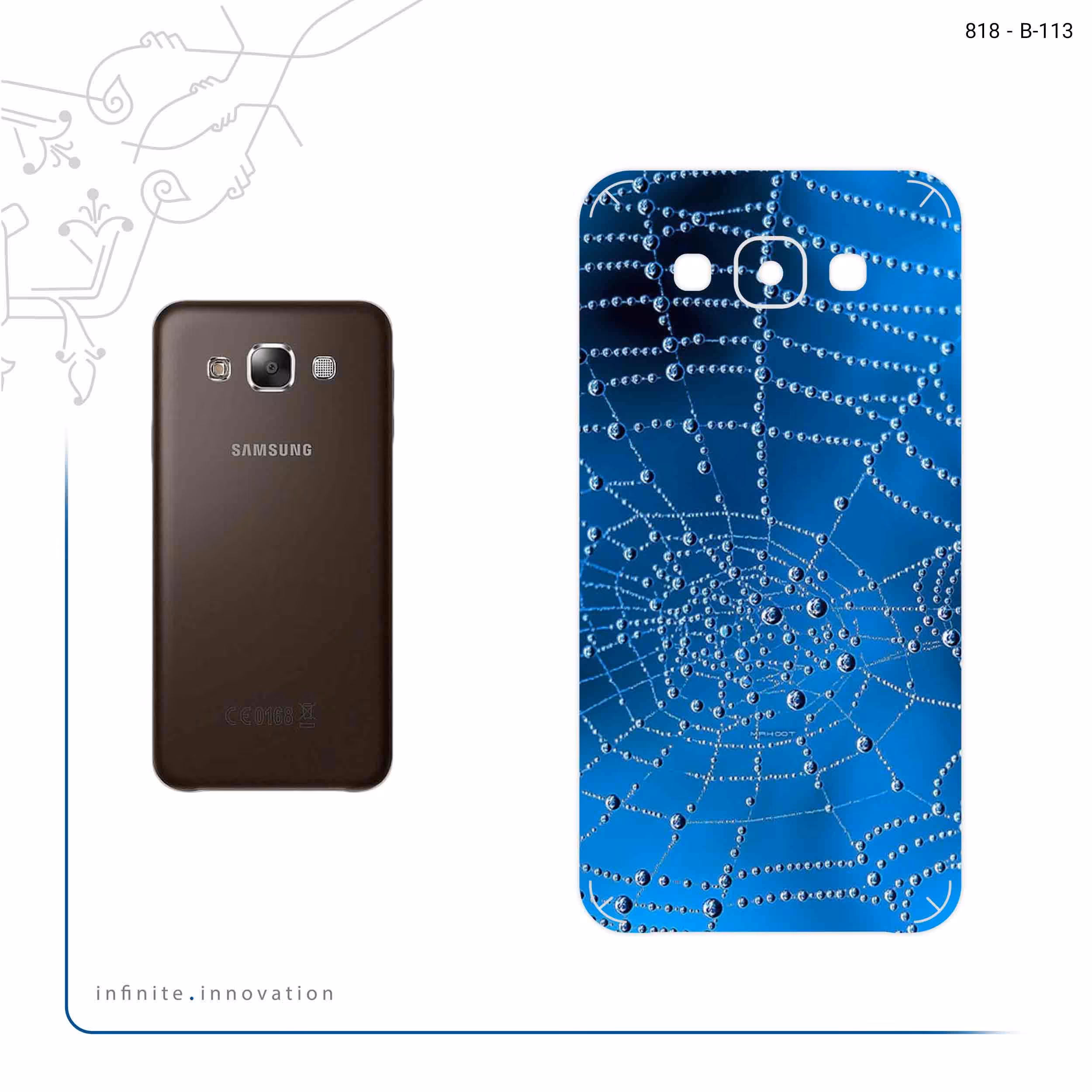 برچسب پوششی ماهوت مدل Spider web مناسب برای گوشی موبایل سامسونگ Galaxy E7