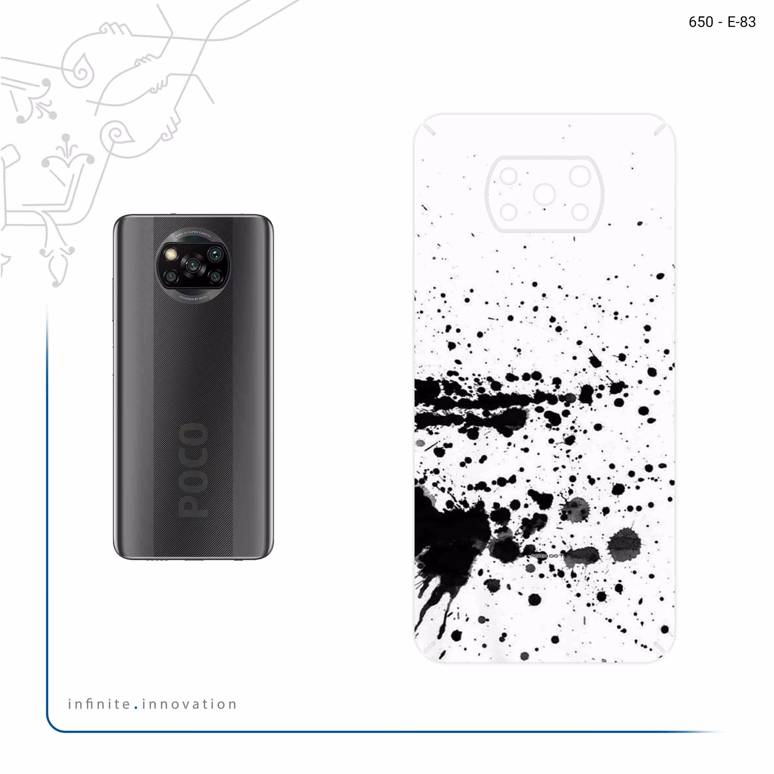 برچسب پوششی ماهوت مدل Abstract Ink Art مناسب برای گوشی موبایل شیائومی Poco X3 NFC