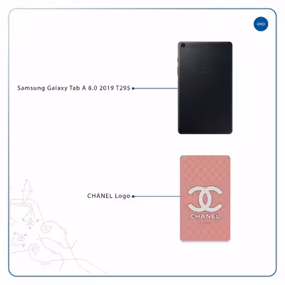برچسب پوششی ماهوت مدل CHANEL-Logo مناسب برای تبلت سامسونگ Galaxy Tab A 8.0 2019 T295
