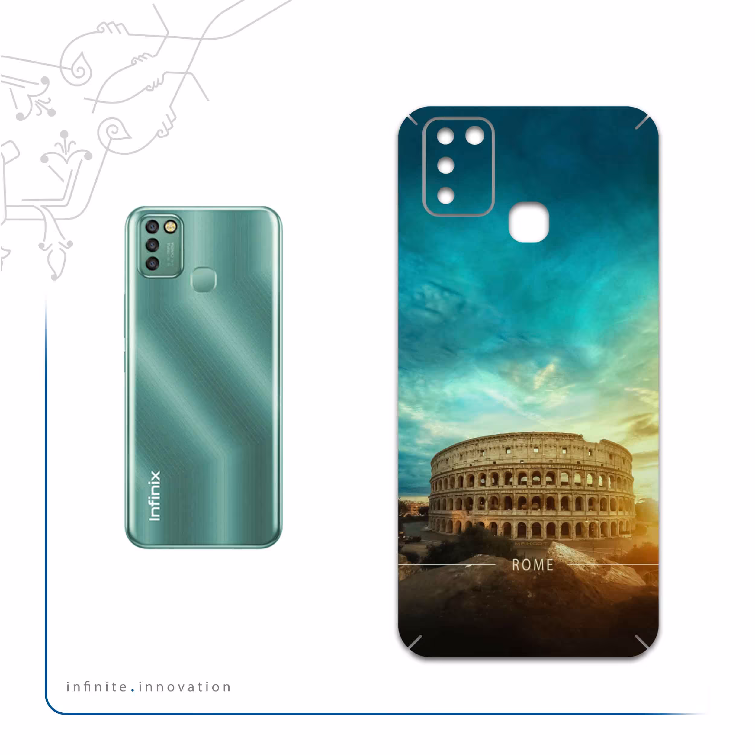 برچسب پوششی ماهوت مدل Rome-City مناسب برای گوشی موبایل اینفینیکس Smart 6 X657B