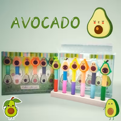 ماژیک علامت گذار طرح آواکادوو پاستلس بسته 6 عددی