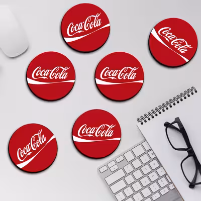 زیر لیوانی لوکسینو مدل کوکاکولا مجموعه 6 عددی