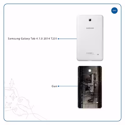 برچسب پوششی ماهوت مدل Gun مناسب برای تبلت سامسونگ Galaxy Tab 4 7.0 2014 T231