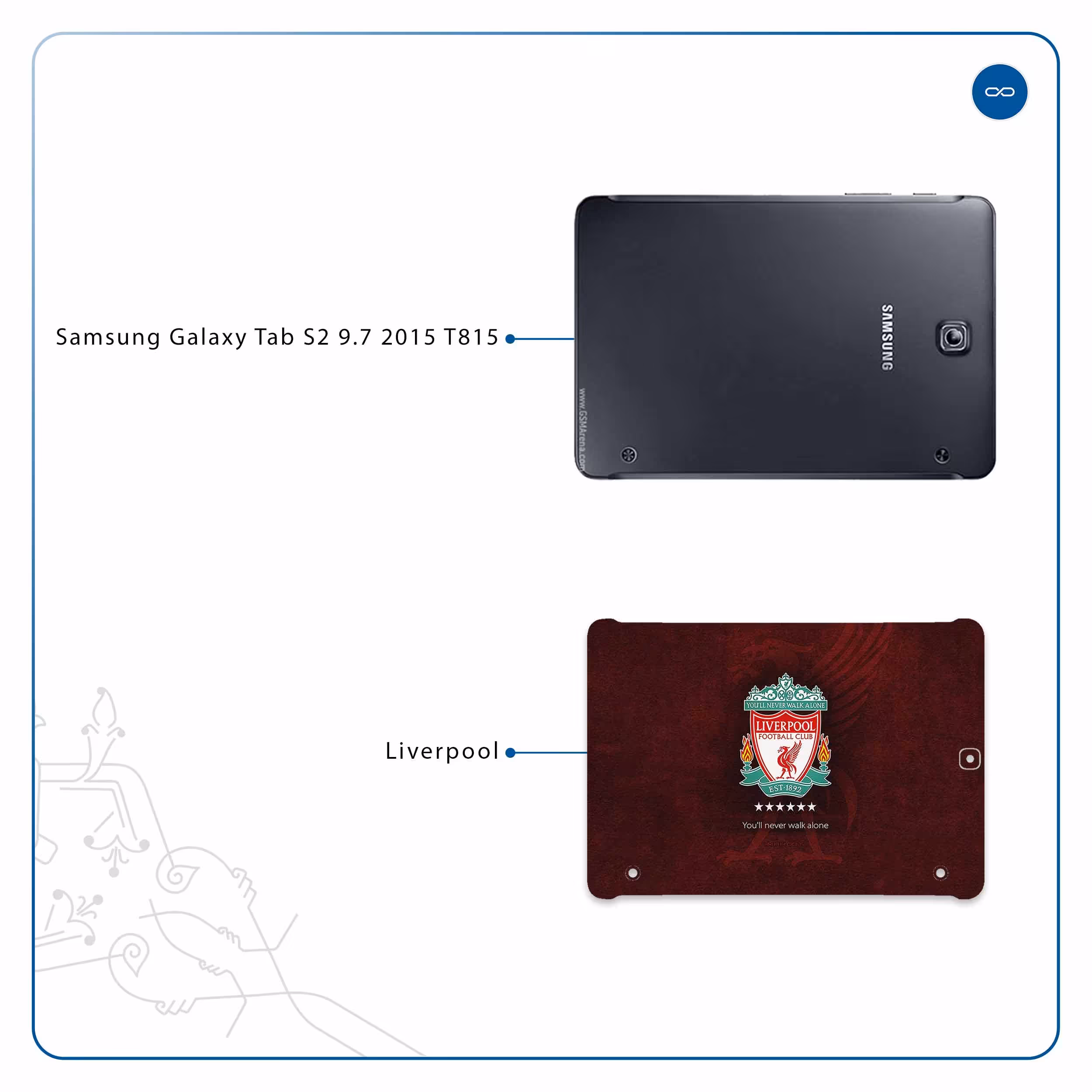 برچسب پوششی ماهوت مدل Liverpool مناسب برای تبلت سامسونگ Galaxy Tab S2 9.7 2015 T815