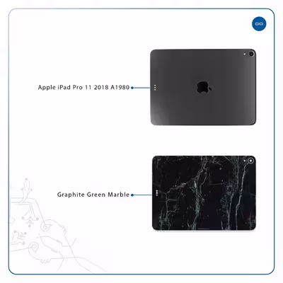 برچسب پوششی ماهوت مدل Graphite-Green-Marble مناسب برای تبلت اپل iPad Pro 11 2018 A1980