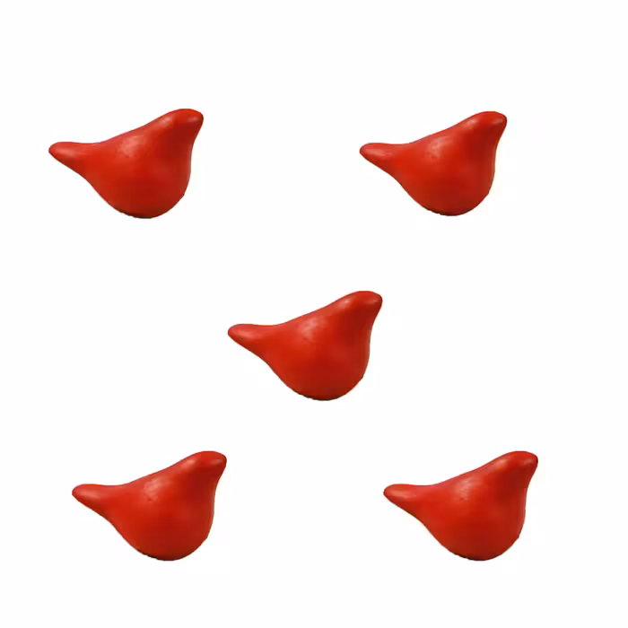 مجسمه سفالی طرح پرنده مرغ آمین مجموعه 5 عددی