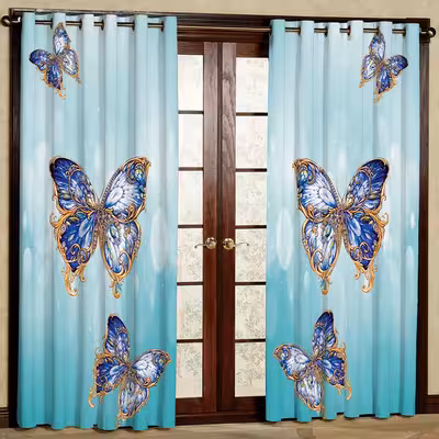 پرده مدل مخمل پانچی کد 6469 سایز 280x140 سانتی متر