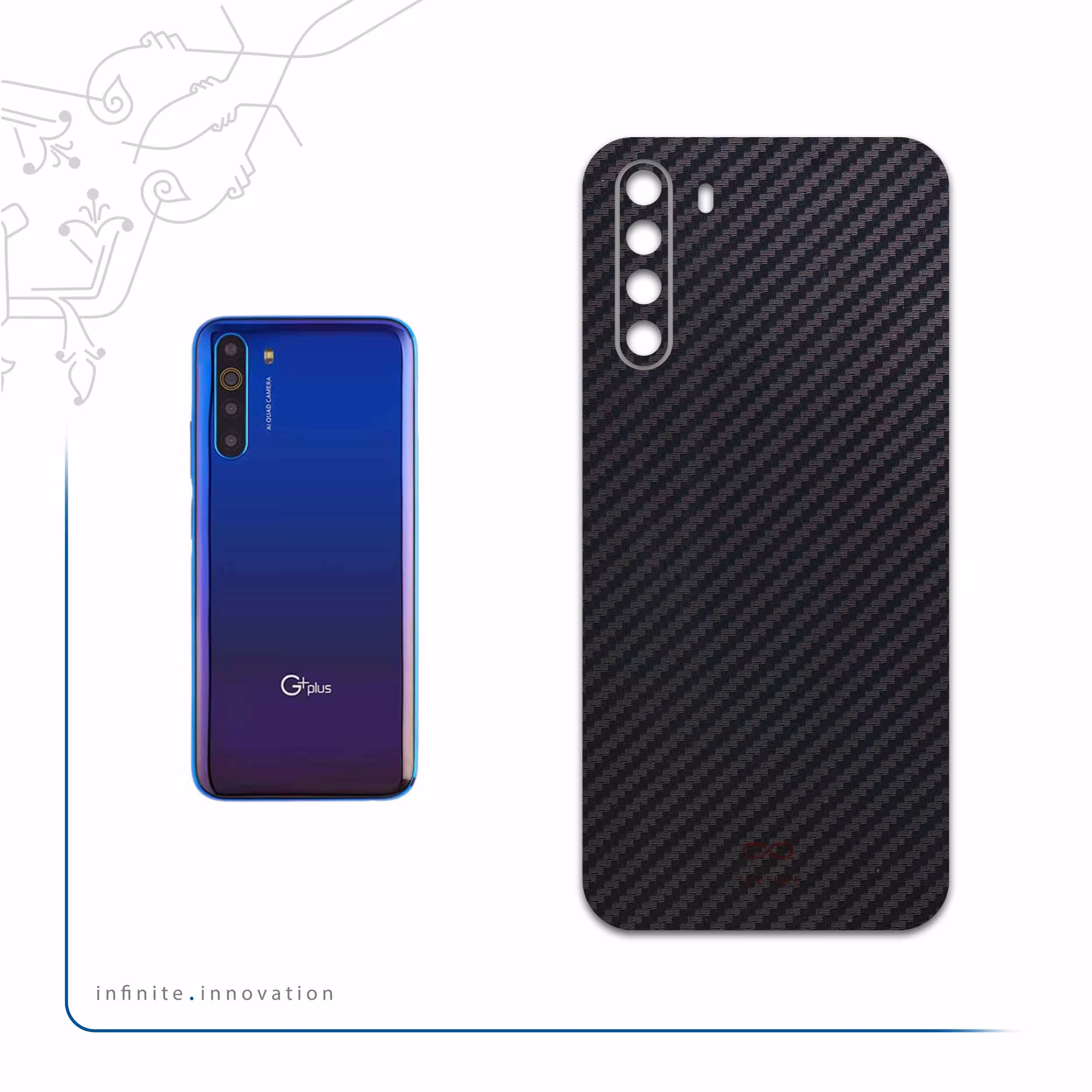 برچسب پوششی ماهوت مدل Carbon-Fiber مناسب برای گوشی موبایل جی پلاس X10