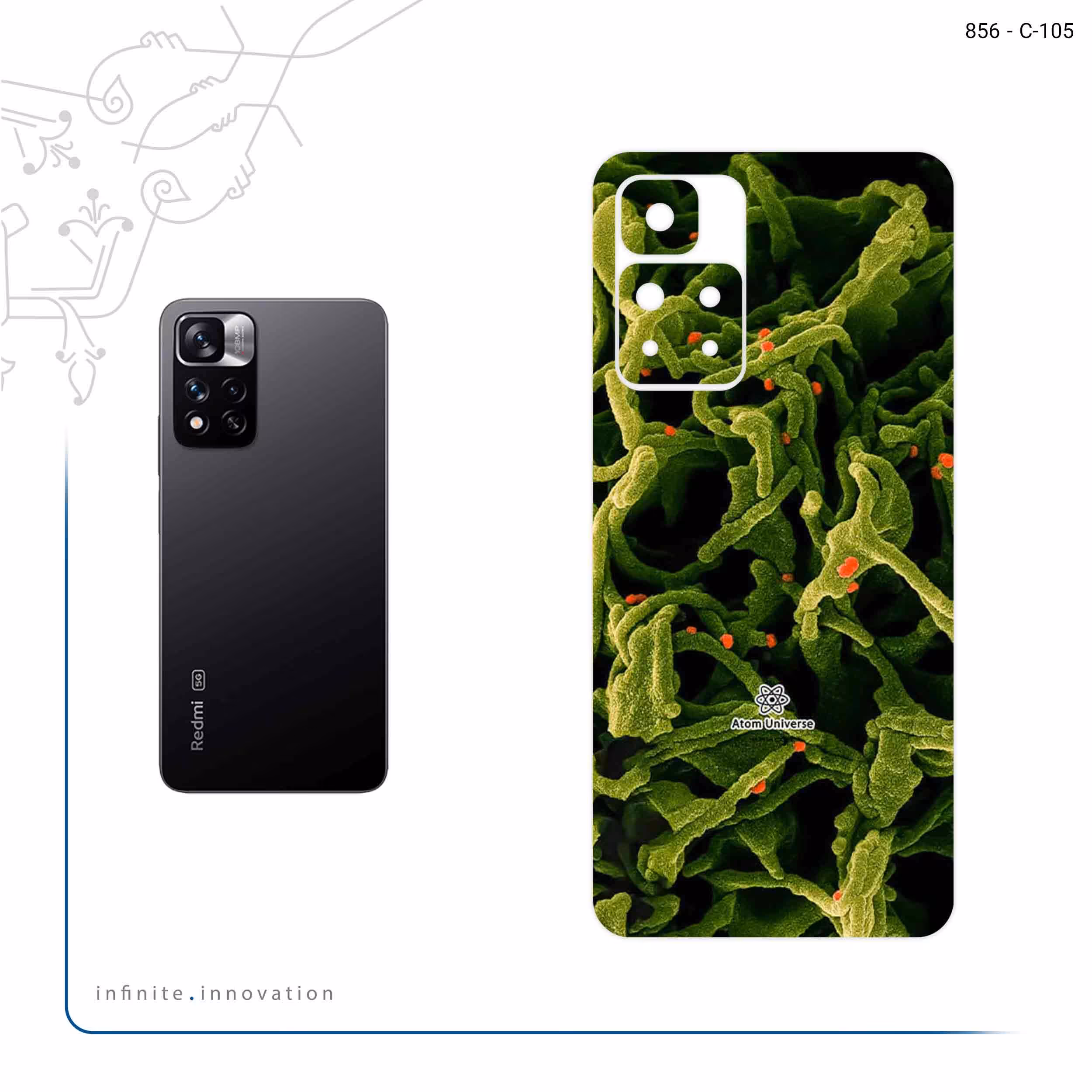 برچسب پوششی ماهوت مدل Atom Universe 2 مناسب برای گوشی موبایل شیائومی Redmi Note 11 Pro Plus 5G