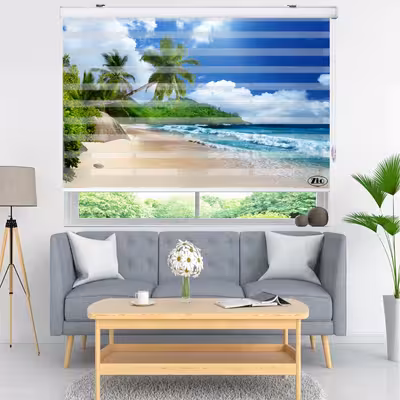  پرده زبرا زیو مدل L5022 سایز 100x150 سانتی متر