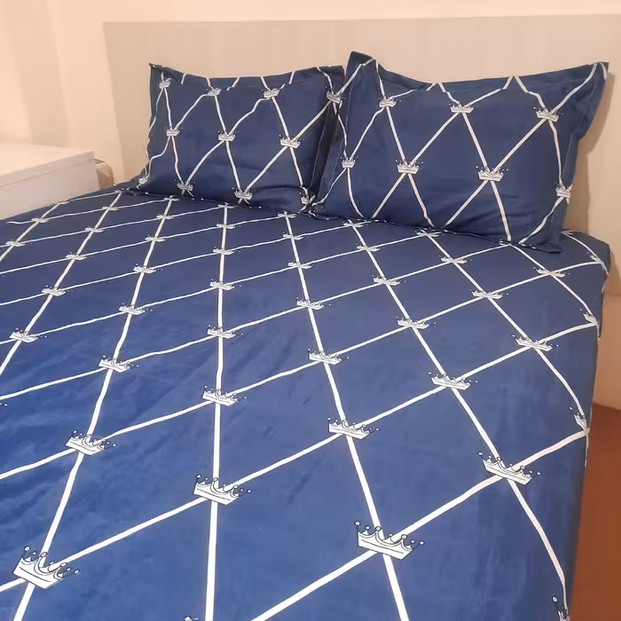 سرویس ملحفه مدل کشدوز niki06.25 کد 180 طرح گره دو نفره سه تکه