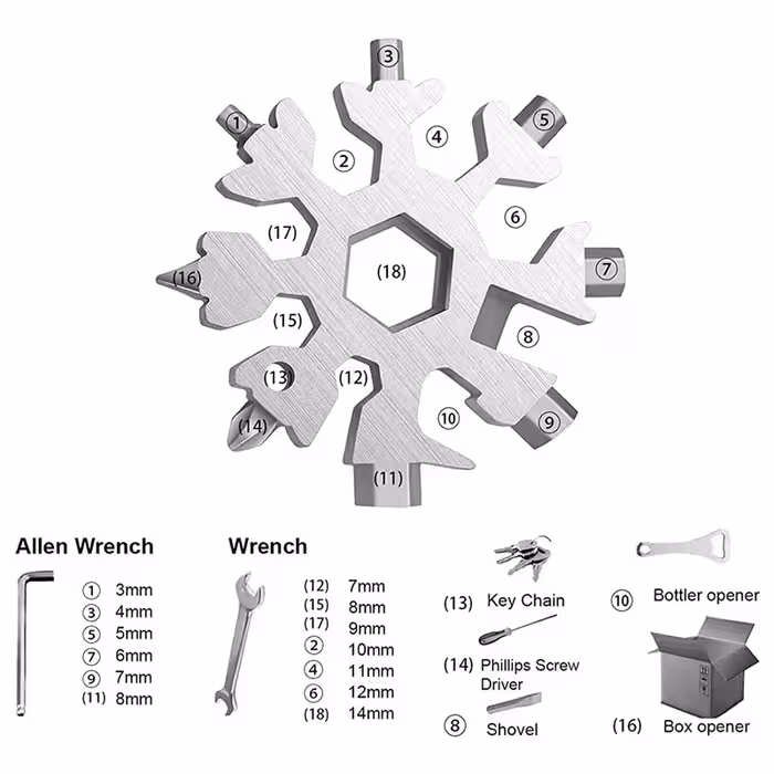 ابزار چندکاره هارمن مدل SNOW FLAKE 18 IN 1