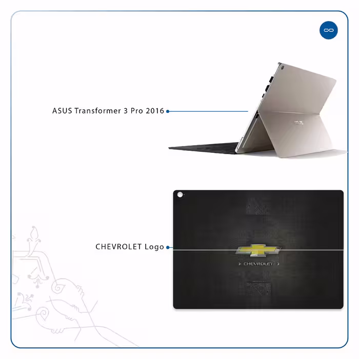 برچسب پوششی ماهوت مدل CHEVROLET-Logo مناسب برای تبلت ایسوس Transformer 3 Pro 2016