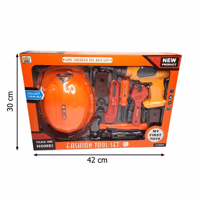 ست اسباب بازی ابزار مدل دریل و کلاه کد 76