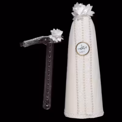 ست کله قند و قند شکن مدل مروارید به همراه دفتر بله برون