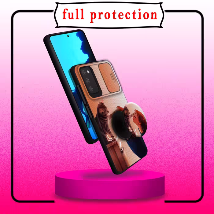 کاور لاین کینگ مدل GORBEHNAZ J2 مناسب برای گوشی موبایل سامسونگ Galaxy A03s به همراه پایه نگهدارنده