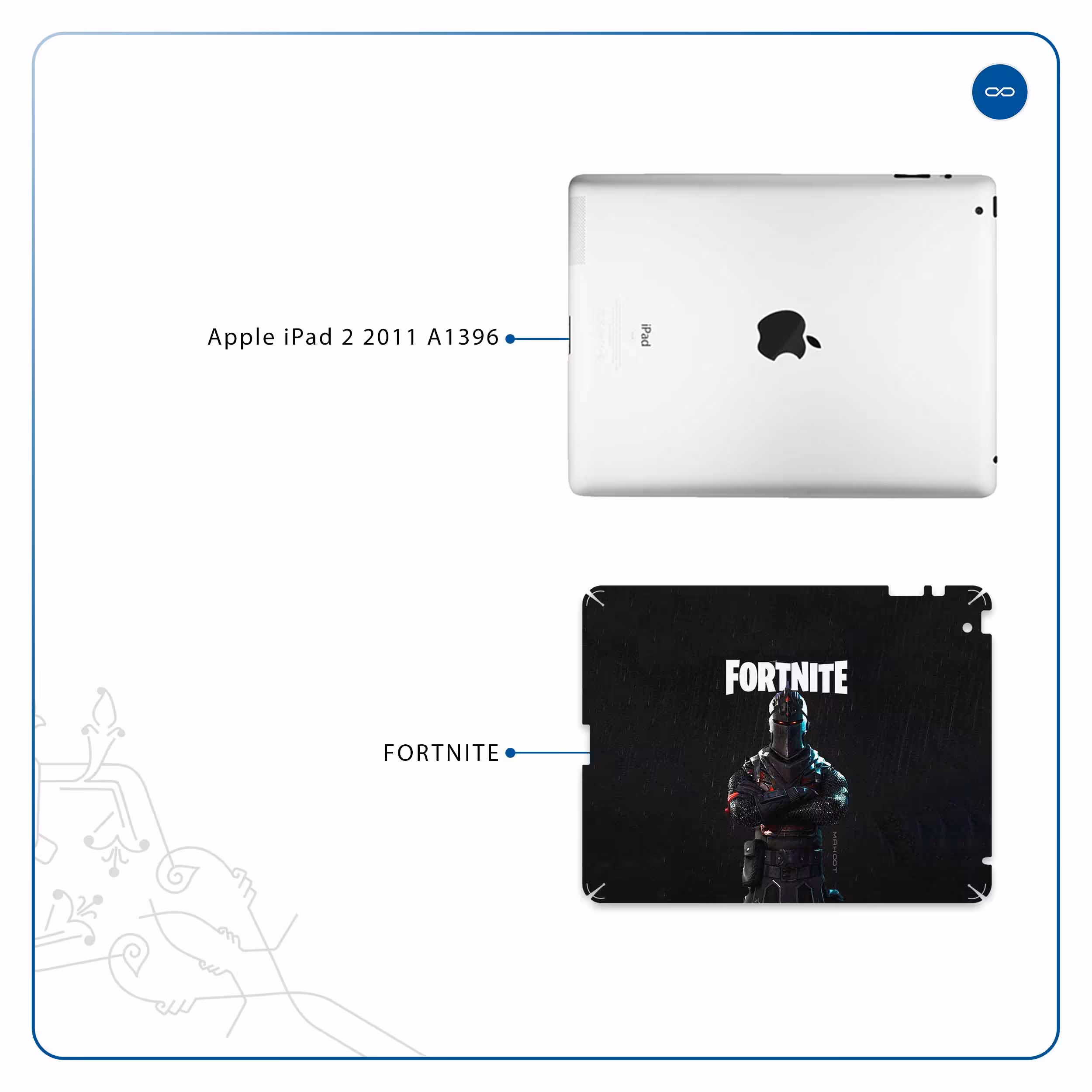 برچسب پوششی ماهوت مدل Fortnite-Game مناسب برای تبلت اپل iPad 2 2011 A1396