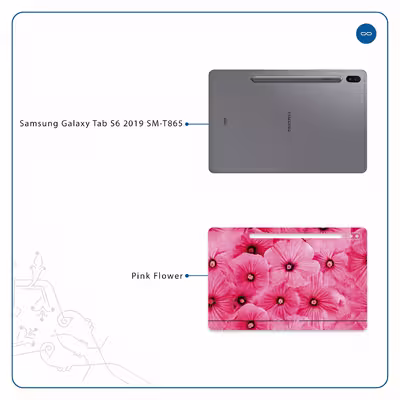 برچسب پوششی ماهوت مدل Pink-Flower مناسب برای تبلت سامسونگ Galaxy Tab S6 2019 SM-T865