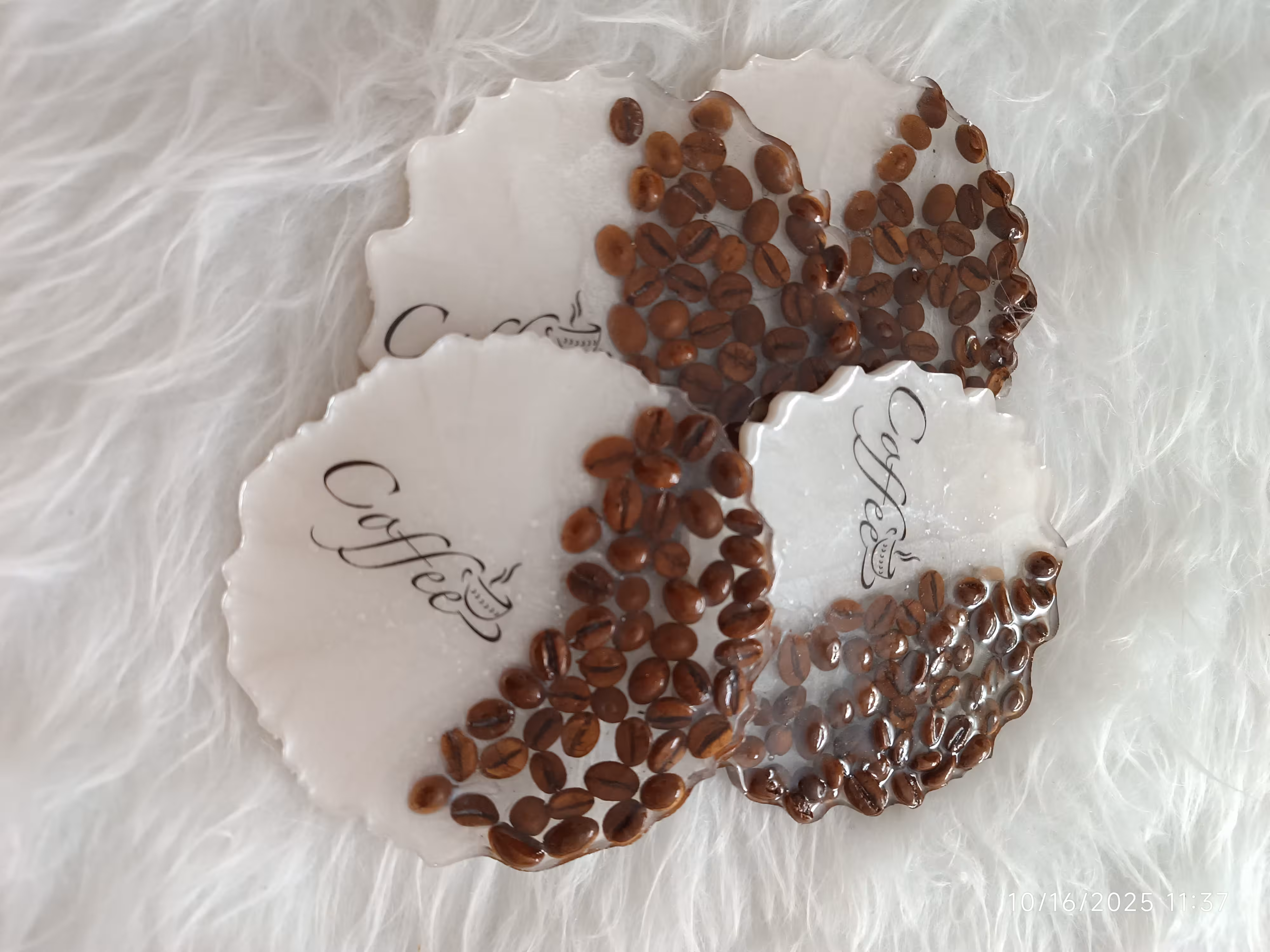 زیر استکانی 6عددی طرح دانه قهوه