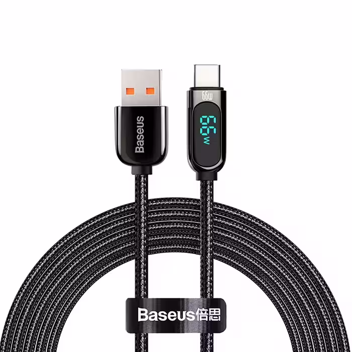 کابل تبدیل USB به USB-C باسئوس مدل Display Fast Charging-66w طول 2 متر