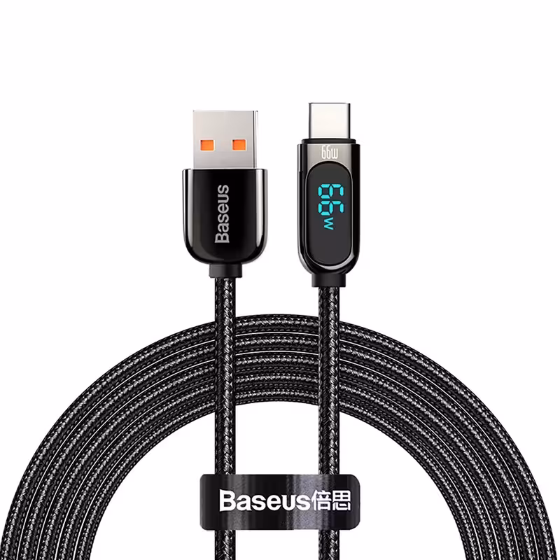 کابل تبدیل USB به USB-C باسئوس مدل Display Fast Charging-66w طول 2 متر