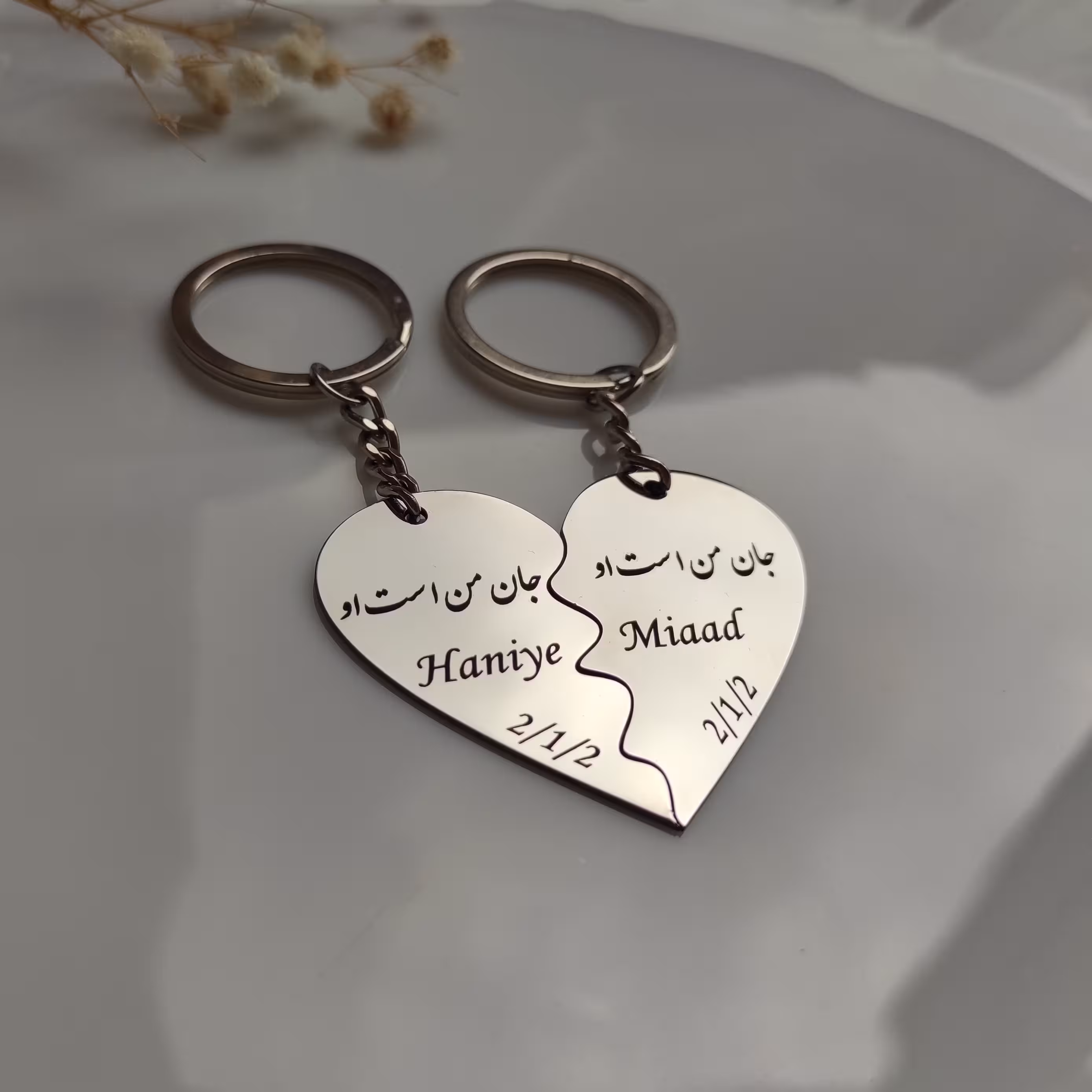 جاسوییچی ست عاشقانه مکمل قلبی استیل (ارسال رایگان)