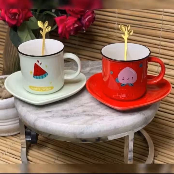 ماگ زیردار قلبی فشن | amazonchi