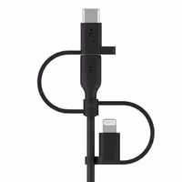 کابل شارژ بلکین 1 به 3 USB-A به لایتنینگ - USB-C و Micro-USB مدل CAC001bt1MBK