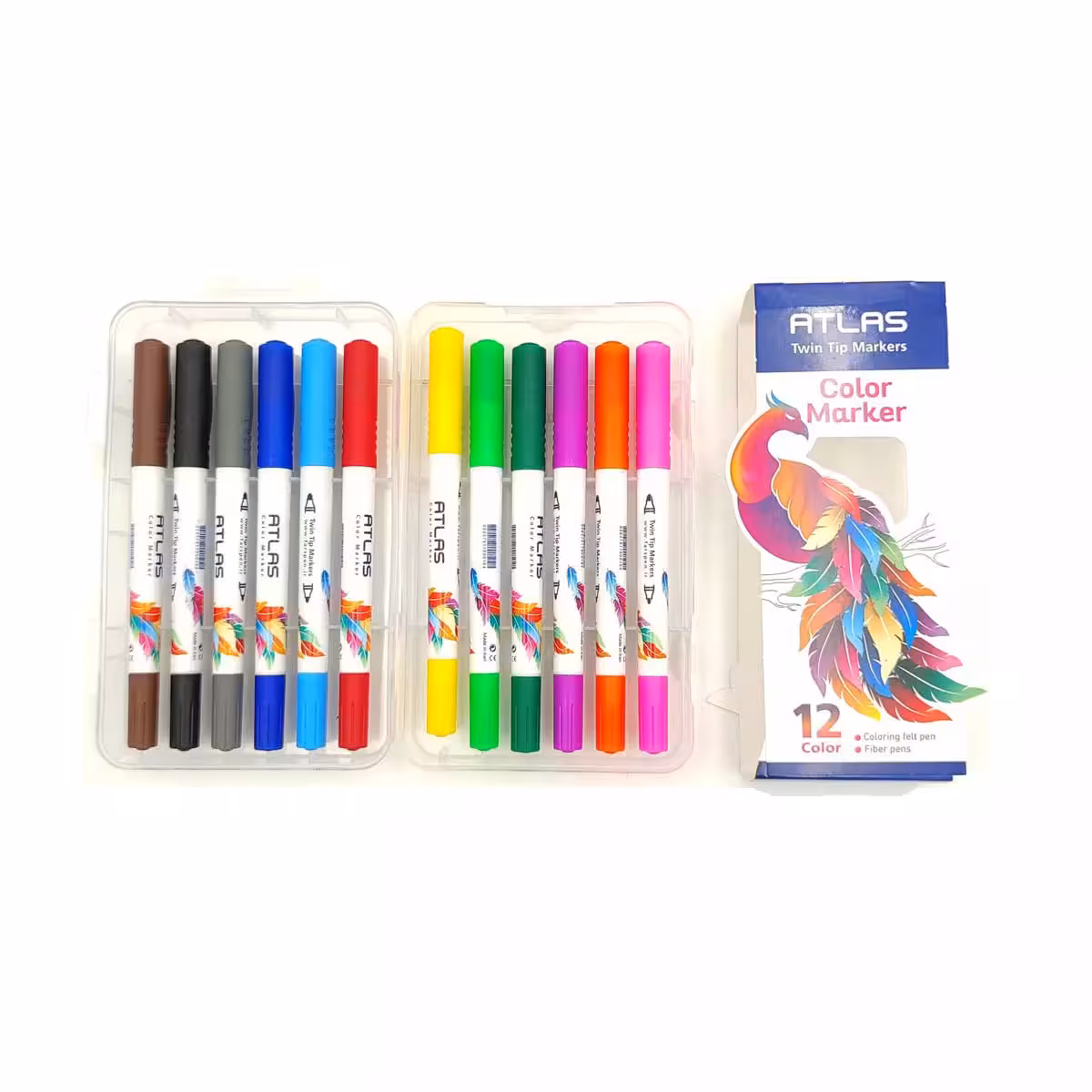 ماژیک نقاشی دو سر اطلس بسته 6 و 12 عددی کد 117008405