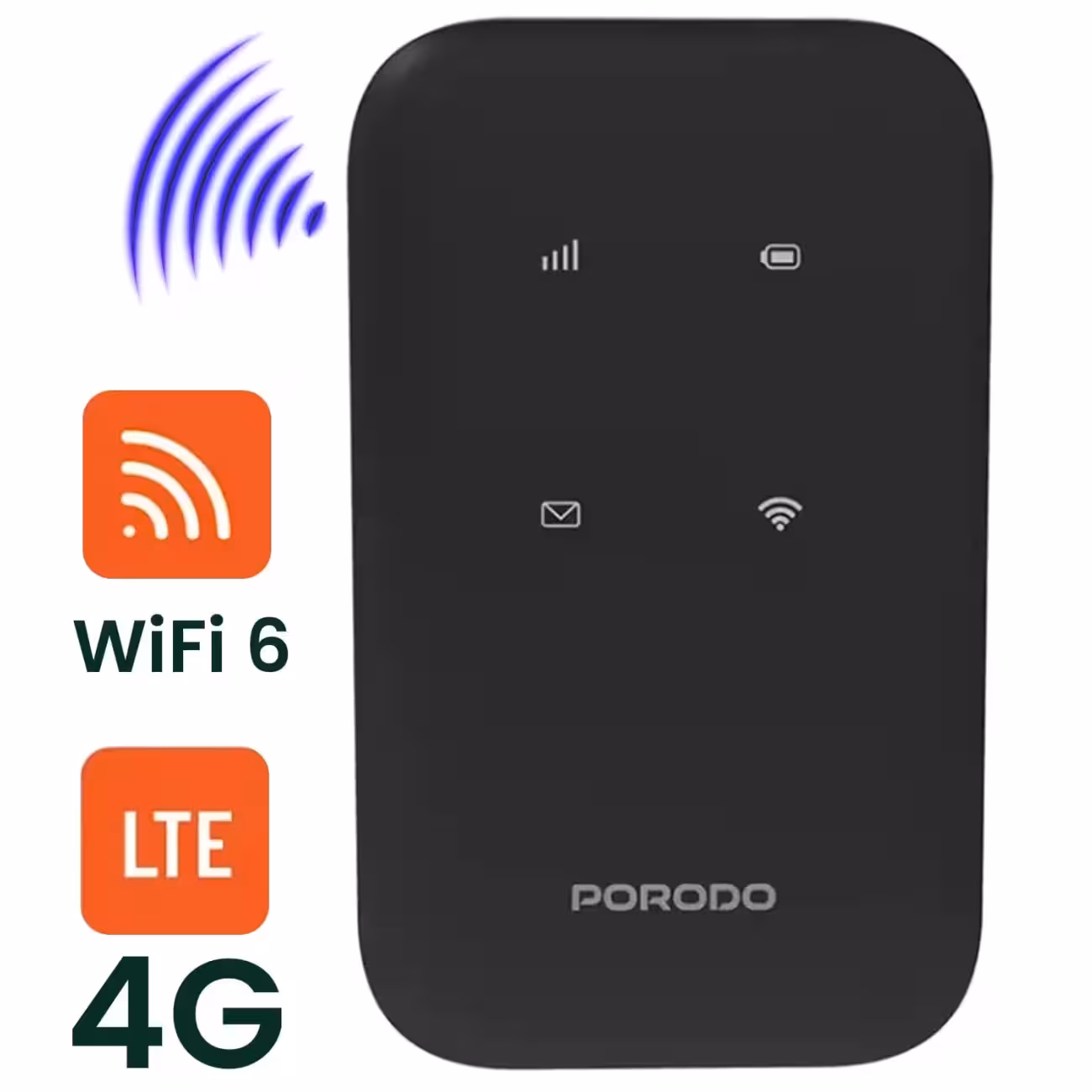 روتر و مودم وای‌فای همراه جیبی پورودو Porodo PD-LFST132-BK/LFS132