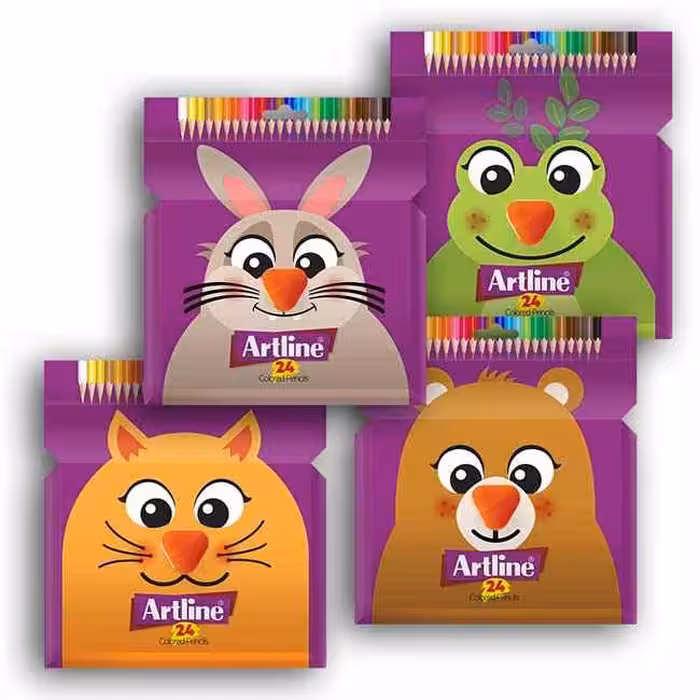 مدادرنگی24رنگ جعبه مقوایی آرت لاین کدECP24-P/IL