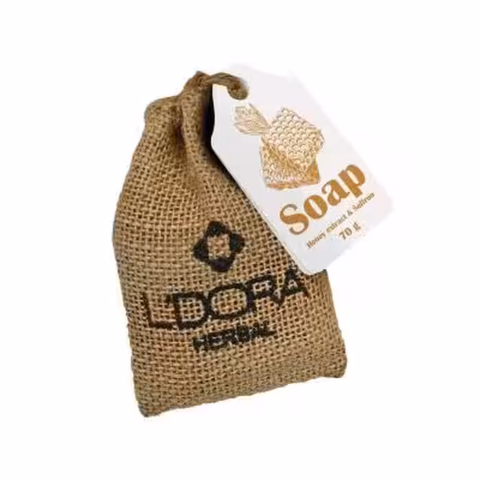 صابون گیاهی حاوی عصاره‌عسل و زعفران لدورا هربال 70 گرمی