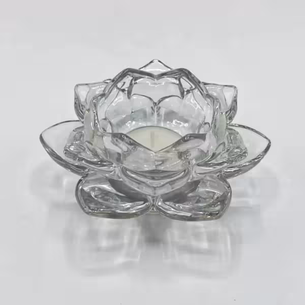 جا شمعی بلور طرح گل 158008