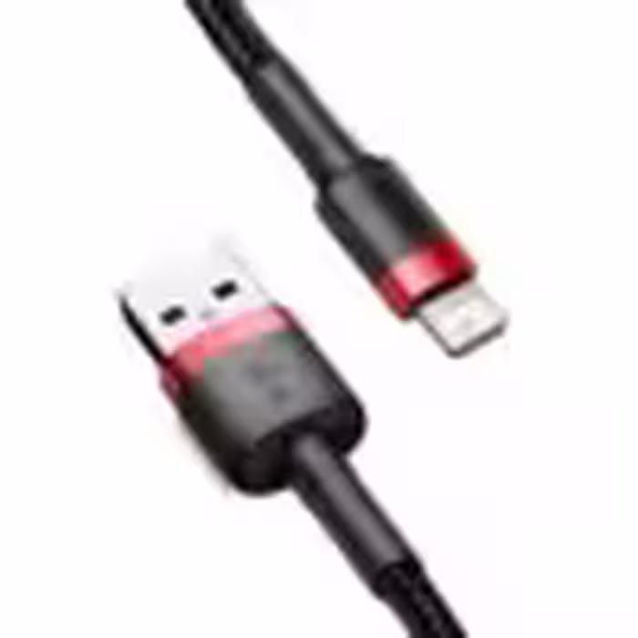 کابل USB به لایتنینگ بیسوس (iP2.4A/1m) Baseus مشکی/قرمز