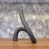 شمعدان دکوری پلی استری طوسی