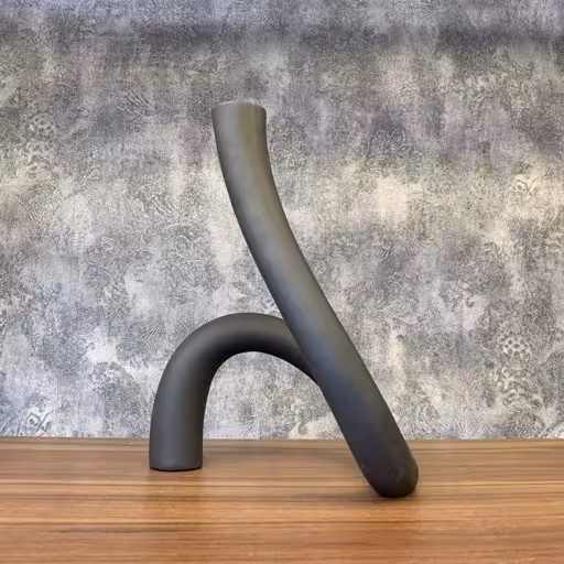 شمعدان دکوری پلی استری طوسی