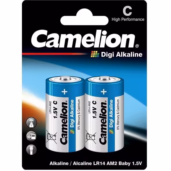 باتری متوسط دیجی آلکالاین کملیون-2تایی-جعبه 6 عددی