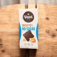 تبلت شکلات تلخ تخته‌ای بدون شکر واول با مغزهای پرتقال